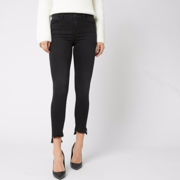 black step hem jeans